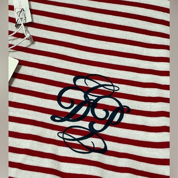 ANTHROPOLOGIE Daily Practice Cotton Long Sleeve Tee S 24” p2p Red/White $88 NWT - Picture 10 of 15